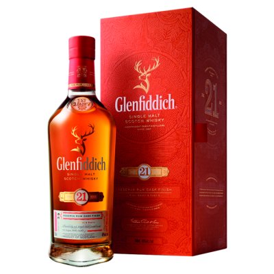Glenfiddich 21 Year Old single malt whisky 70cl, imported from the UK
