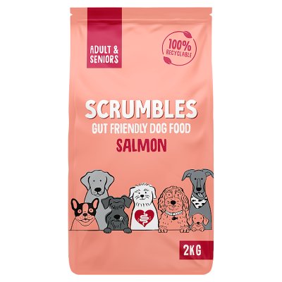 Scrumbles salmon dry dog food adult and senior 2kg - British product