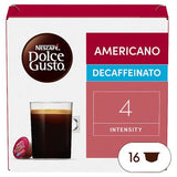 Nescafe Dolce Gusto Americano Decaffeinato coffee pods 16s, UK version