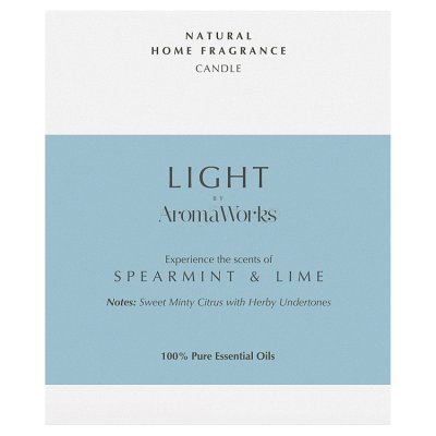 Aromaworks candle Spearmint and Lime 220g, imported from the UK
