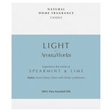 Aromaworks candle Spearmint and Lime 220g, imported from the UK