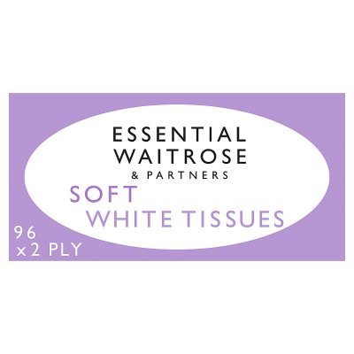 Waitrose Essential soft white tissues 96 sheets - British product