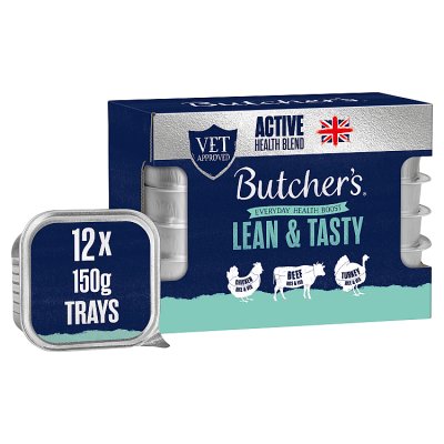 Butcher's Lean & Tasty low fat dog food trays 12x150g (British brand)
