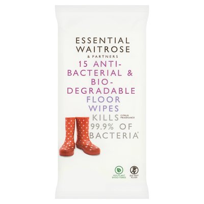 Waitrose Essential floor wipes citrus fragrance 15 wipes, UK version