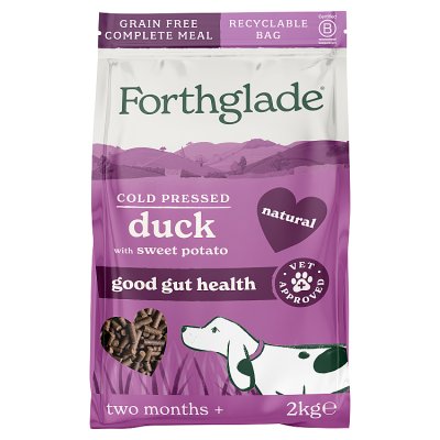 Forthglade cold pressed duck dog food 2kg, imported from the UK