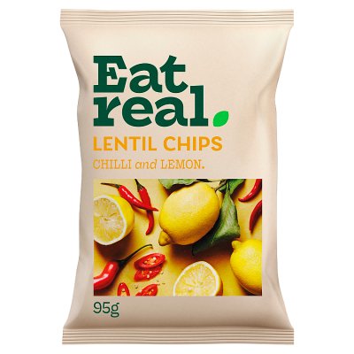 Eat Real Lentil Chips Chilli & Lemon 95g (British brand)