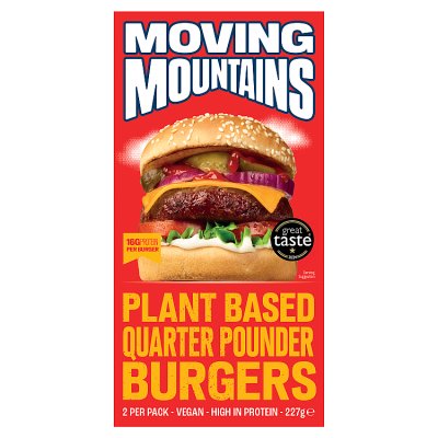 Moving Mountains plant-based 1/4lb burgers 227g (British brand)