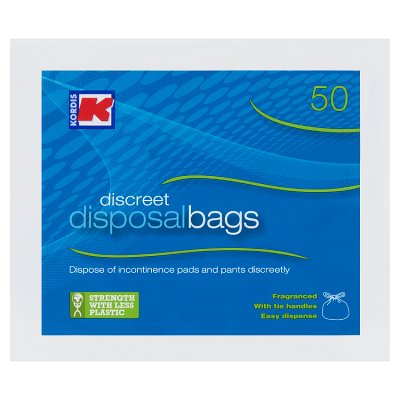 Kordis discreet disposal bags fragranced 50s, imported from the UK