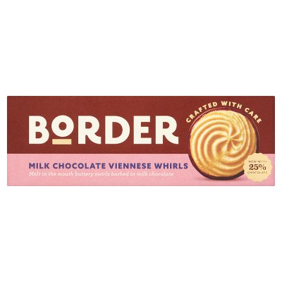 Border Biscuits Viennese Whirls milk chocolate 150g, imported from the UK