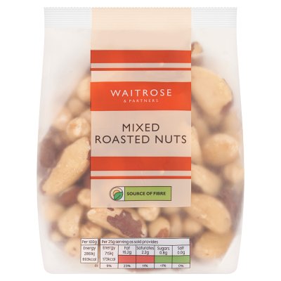 Waitrose mixed roasted nuts 250g, imported from the UK