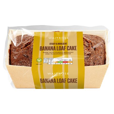 Waitrose banana loaf cake with puréed bananas (British brand)