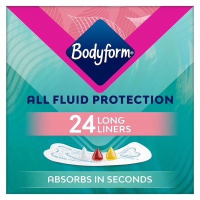 Bodyform Extra Protection Long panty liners 24s, UK version