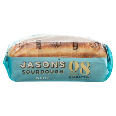 Jason's sourdough white ciabattin 900g, imported from the UK