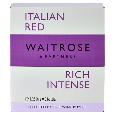 Waitrose Italian red wine 2.25L bag in box - British product