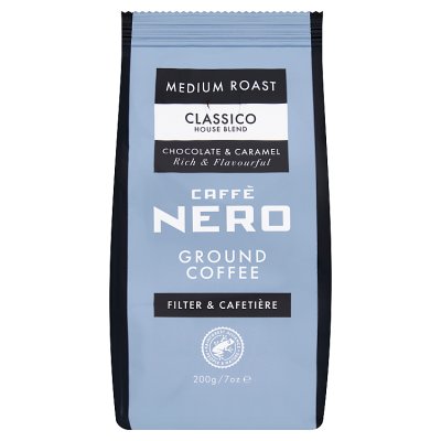 Caffè Nero Classico filter ground coffee 200g, imported from the UK