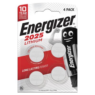 Energizer CR2025 lithium coin batteries 4-pack, imported from the UK