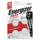 Energizer CR2025 lithium coin batteries 4-pack, imported from the UK