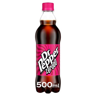 Dr Pepper Zero drink 500ml bottle, imported from the UK