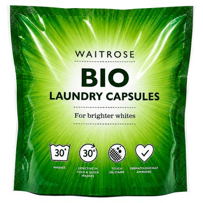 Waitrose bio laundry capsules 556.9g, UK version