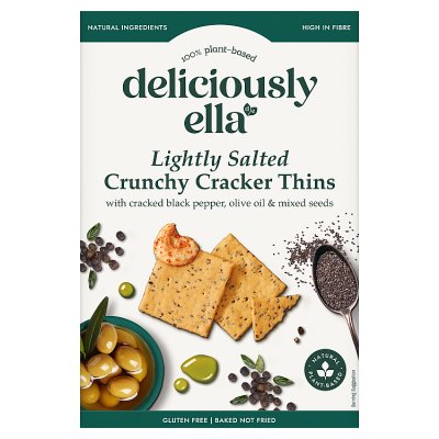 Deliciously Ella lightly salted cracker thins 100g, UK version