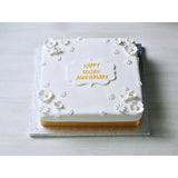 Golden Celebration Cake with vanilla buttercream and raspberry jam, UK version