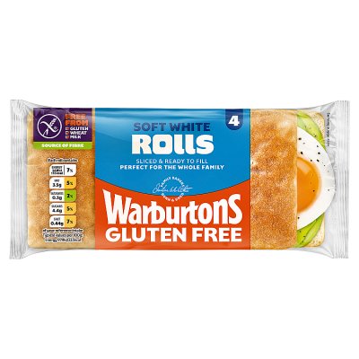 Warburtons gluten free soft square rolls 240g - British product