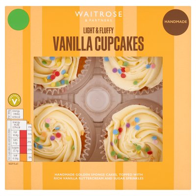 Waitrose vanilla cupcakes 4 pack - British product