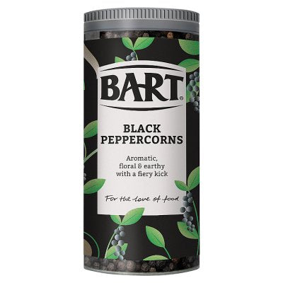 Bart black peppercorns 111g, imported from the UK