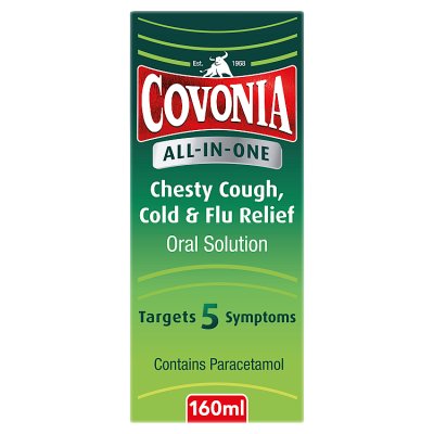 Covonia All In One cold and flu remedy 160ml (British brand)