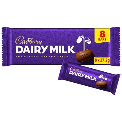 Cadbury Dairy Milk chocolate multipack 8 bars 217g, UK version