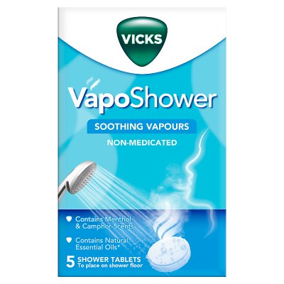 Vicks VapoShower soothing vapors tablets 5 pack (British brand)