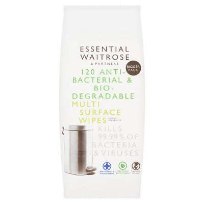 Waitrose Essential antibacterial multi surface wipes 120 count (British brand)