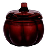 Bespoke77 pumpkin-shaped candle in amber glass jar - British product
