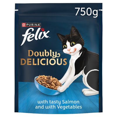 FELIX Doubly Delicious dry cat food salmon and vegetables 750g, UK version