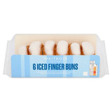 Waitrose iced finger buns 6 pack, imported from the UK