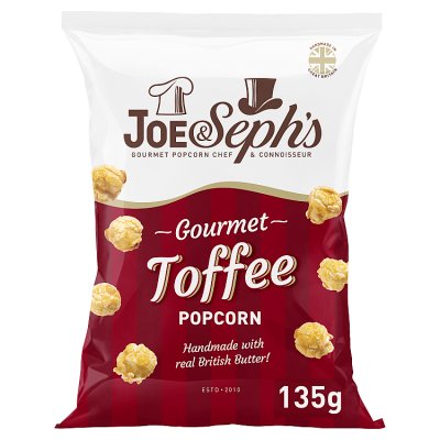 Joe & Seph's toffee popcorn 135g, imported from the UK