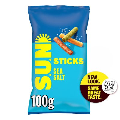 Sun Sticks sea salt crisps 100g, UK version