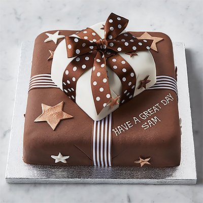 Waitrose two-tier chocolate parcel cake - British product