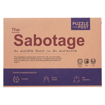 Puzzle Post escape room in an envelope The Sabotage 1Each, UK version