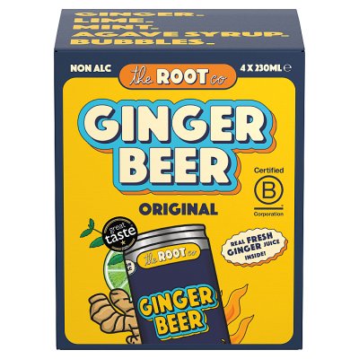 The Root Co original ginger beer 4x230ml, UK version