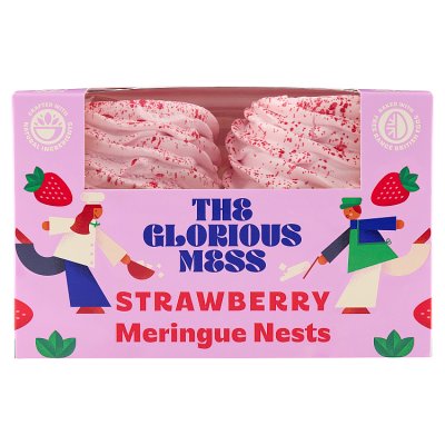 The Glorious Mess strawberry meringue nests 4 pack, UK version