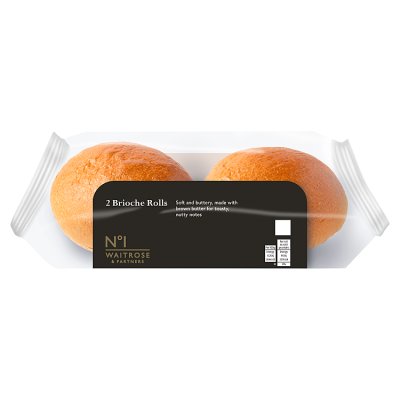 Waitrose No.1 brioche rolls 2 pack, imported from the UK