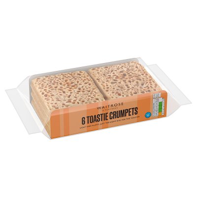 Waitrose Toastie crumpets 6 pack for toaster, UK version
