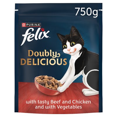 FELIX dry cat food beef chicken and veg 750g - British product