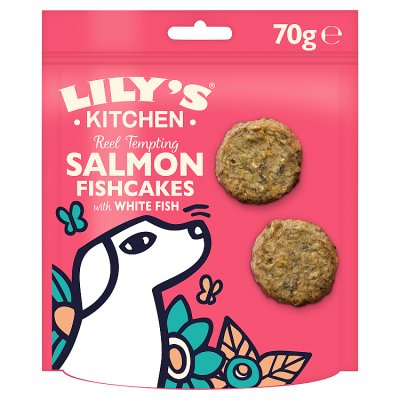 Lily's Kitchen salmon fishcake dog treats 70g, imported from the UK