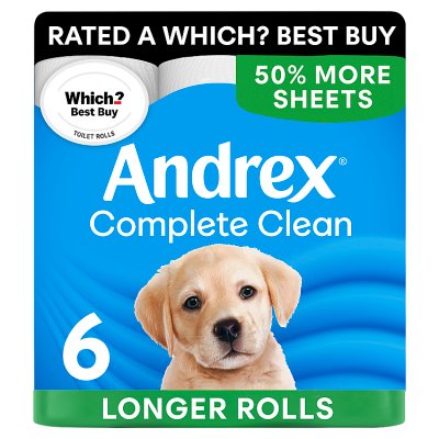 Andrex Complete Clean toilet tissue MEGA 6x290 sheets - British product