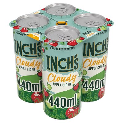 Inch's cloudy apple cider 4x440ml cans - British product
