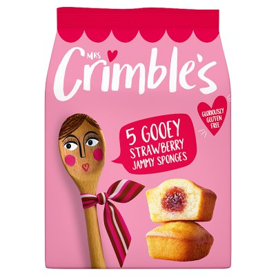 Mrs Crimble's gluten free strawberry jammy sponges 5x35g (British brand)
