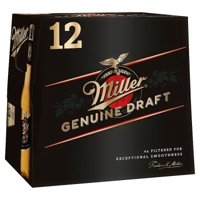 Miller Genuine Draft beer 12 pack 330ml - British product