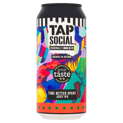 Tap Social Time Better Spent Juicy IPA craft beer 440ml, imported from the UK